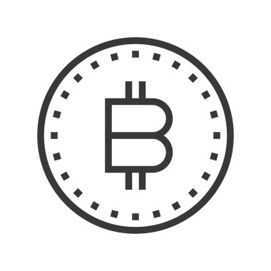 Bitcoin vektör, Online alışveriş satırı tasarım simgesi düzenlenebilir anahat