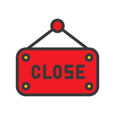 Yakın işareti vektör, Online alışveriş tasarım simgesi düzenlenebilir anahat dolu