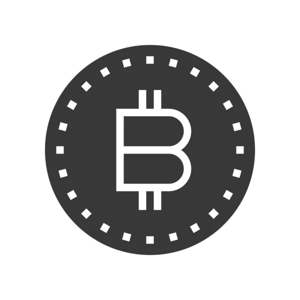 Bitcoin Vektor Online Shopping Solides Design Symbol — Stockvektor