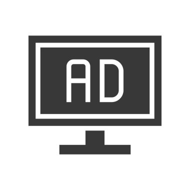Reklam vektör, Online alışveriş katı tasarım simgesi
