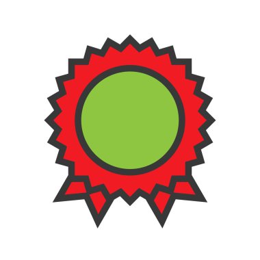 Rozet vektör, Online alışveriş tasarım simgesi düzenlenebilir anahat dolu