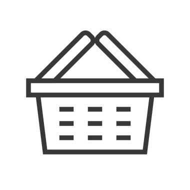 Alışveriş sepeti vektör, Online alışveriş satırı tasarım simgesi düzenlenebilir anahat