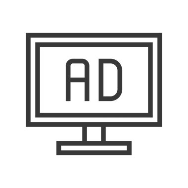 Reklam vektör, Online alışveriş satırı tasarım simgesi düzenlenebilir anahat