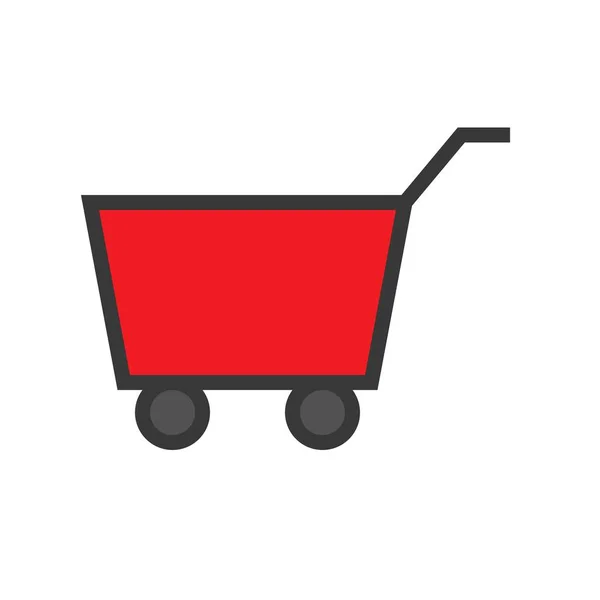 Shopping Cart Vector Online Winkelen Gevulde Ontwerp Pictogram Bewerkbaar Overzicht — Stockvector