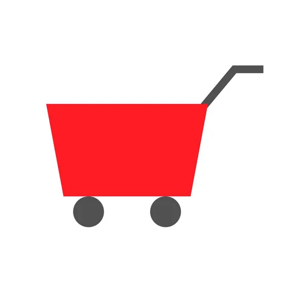 Shopping Cart Vector Online Winkelen Platte Ontwerp Pictogram — Stockvector