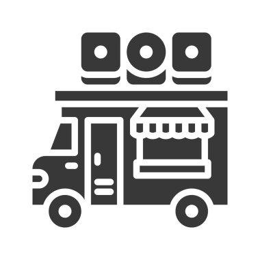 Suşi kamyon vektör, gıda kamyon sağlam tasarım simgesi