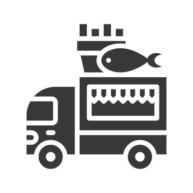 Balık ve cips vektör, gıda kamyon sağlam tasarım simgesi kamyon