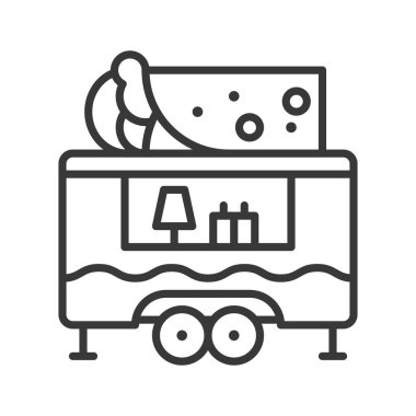 Börek kamyon vektör, gıda kamyon satırı tasarım düzenlenebilir kontur simgesini