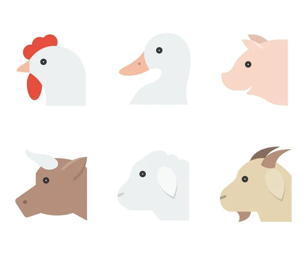 Farm Animal Vector Illustration Flat Design Icon — Stock Vector
