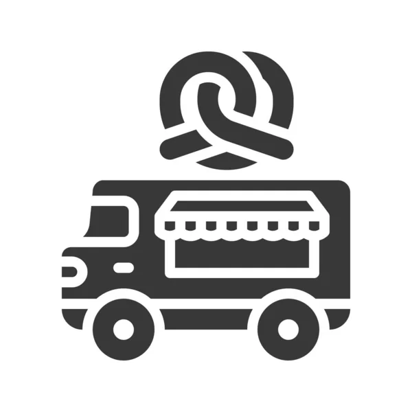Preclík Truck Vektor Food Truck Pevná Konstrukce Ikonu — Stockový vektor