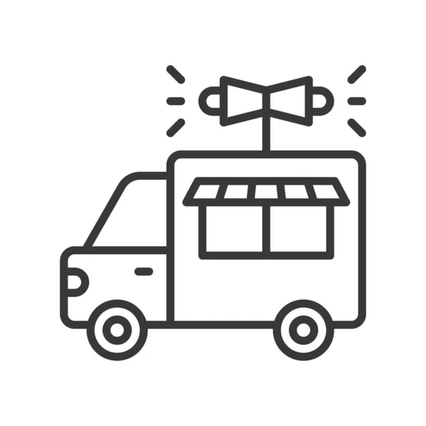 Food Truck Vektor Liniendesign Editierbar Strichsymbol — Stockvektor