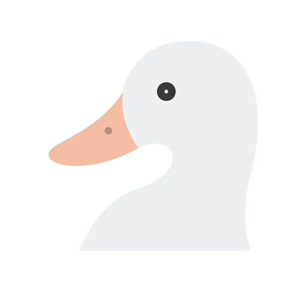 鸭头向量 农场动物平面设计图标 — 图库矢量图片