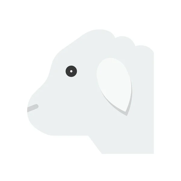 Vecteur Tête Mouton Icône Design Plat Animal Ferme — Image vectorielle