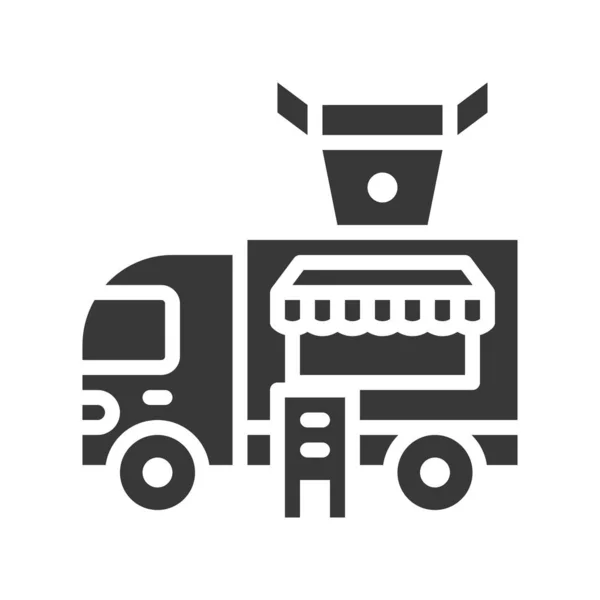 Vecteur Asiatique Camion Alimentaire Icône Conception Solide Camion Alimentaire — Image vectorielle