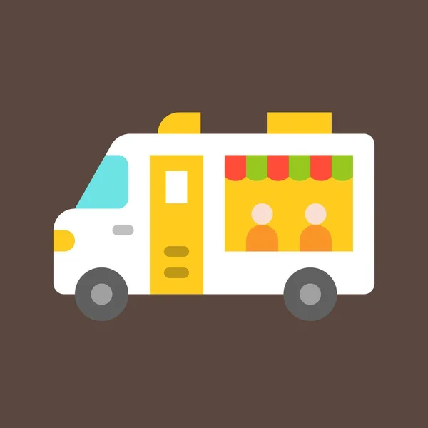 Food Truck Vektor Illustration Flache Design Ikone — Stockvektor