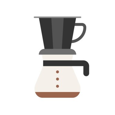 Filtre kahve vektör, kahve düz tasarım simgesi ilgili.