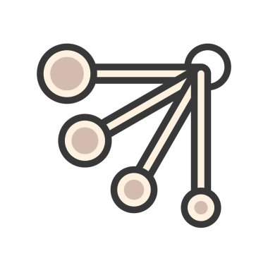 Kaşık vektör ölçme, kahve dolu tasarım düzenlenebilir kontur simgesini ilgili