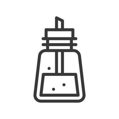 Şeker şişe vektör, kahve ilgili satırı tasarım düzenlenebilir kontur simgesini