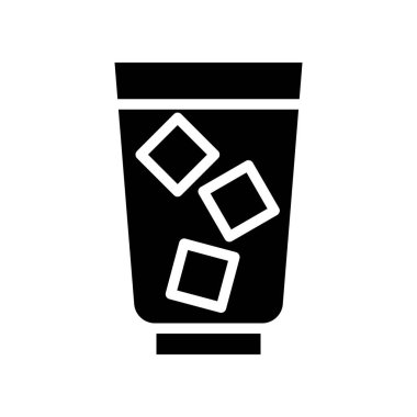 Buzlu kahve vektör, kahve ilgili katı tasarım