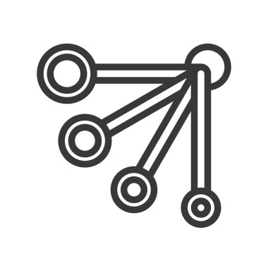 Ölçme kaşık vektör, kahve ilgili satırı tasarım düzenlenebilir kontur simgesini