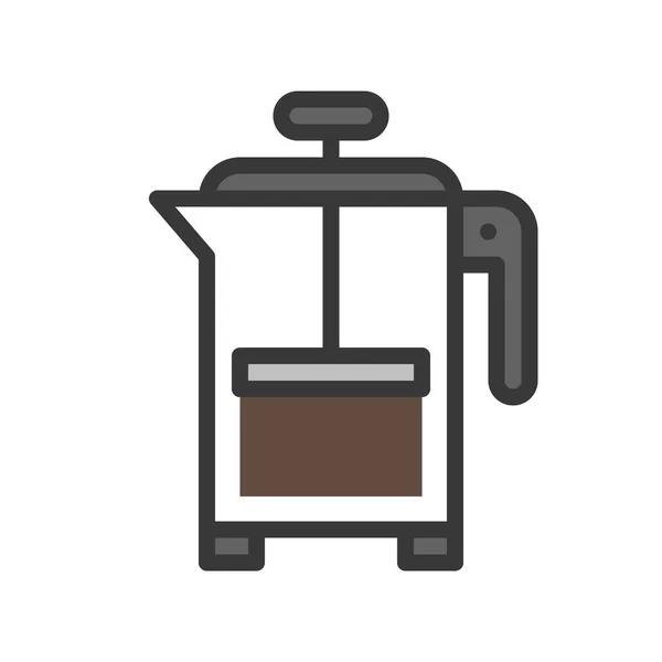 Vettore Stampa Francese Design Riempito Correlato Caffè Icona Ictus Modificabile — Vettoriale Stock