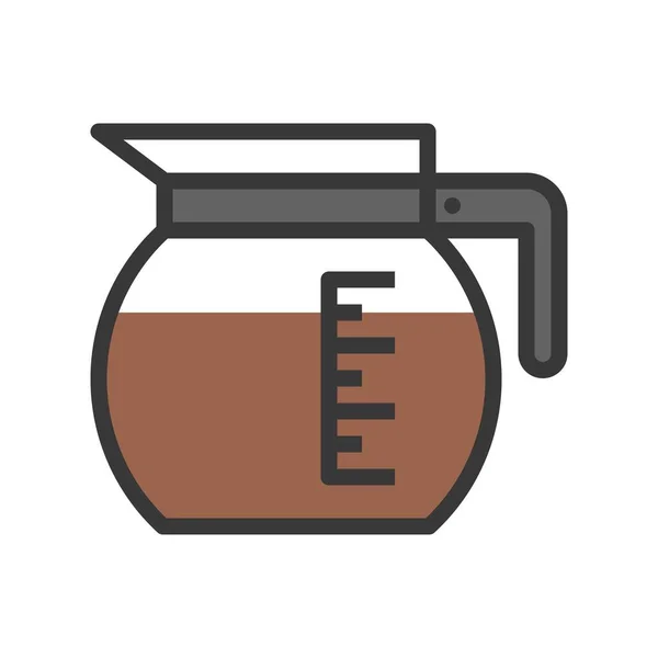 コーヒー ポットのベクトル コーヒー関連充填デザイン編集可能なストローク アイコン — ストックベクタ