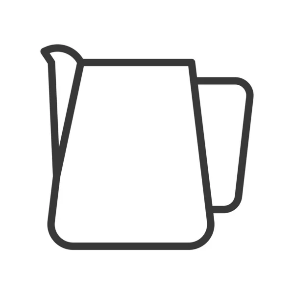 Pitcher Vector Coffee Related Line Design Editable Stroke Icon — Stock Vector