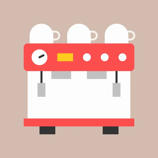 Espresso Machine Vector Icona Del Design Piatto Correlata Caffè — Vettoriale Stock