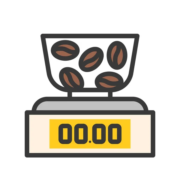 Digitaler Wägevektor Kaffeespezifisches Design Editierbares Schlagsymbol — Stockvektor