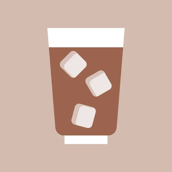 Eiskaffee Vektor Kaffee Verwandte Flache Design Ikone — Stockvektor