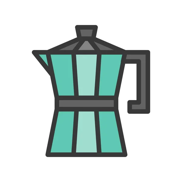 萌香鍋ベクトル コーヒー関連充填デザイン編集可能なストローク アイコン — ストックベクタ