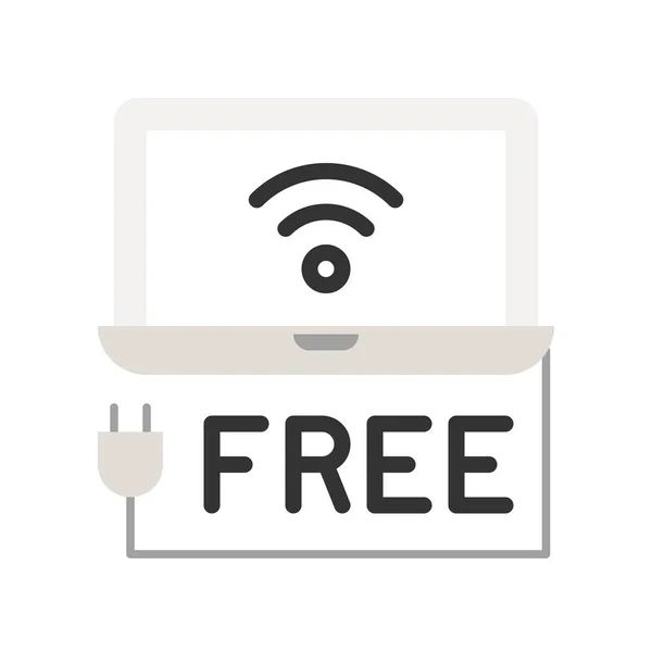 Vector Wifi Gratis Icono Diseño Plano Relacionado Con Café — Vector de stock