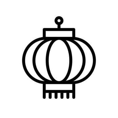 Fener vektör, Çin yeni yılı ilgili satırı tasarım simgesi düzenlenebilir kontur