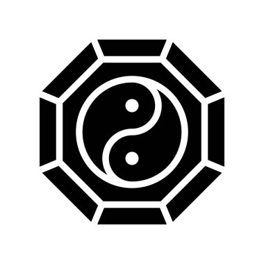 Yin ve yang vektör, Çin yeni yılı ilgili katı tasarım simgesi