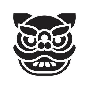 Aslan baş vektör, Çin yeni yılı ilgili katı tasarım simgesi dans