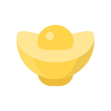 Çin altın külçe vektör, Çin yeni yılı ilgili düz tasarım simgesi