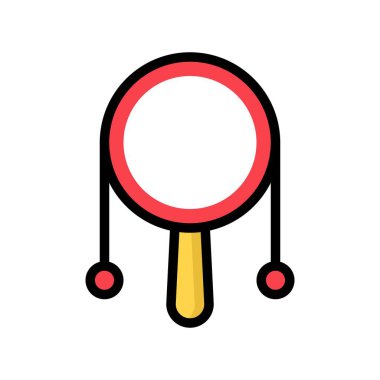 Çıngırak davul vektör, Çin yeni yılı ile ilgili tasarım simgesi düzenlenebilir kontur dolu