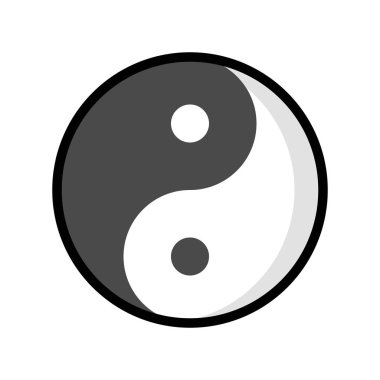 Yin yang vektör, Çin yeni yılı ilgili dolu tasarım simgesi düzenlenebilir kontur