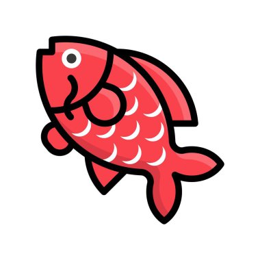 Sazan vektör, Çin yeni yılı ilgili dolu tasarım simgesi düzenlenebilir kontur