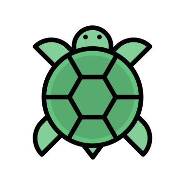 Kaplumbağa vektör, Çin yeni yılı ile ilgili tasarım simgesi düzenlenebilir kontur dolu