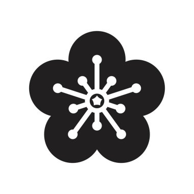 Erik çiçeği vektör, Çin yeni yılı ilgili katı tasarım simgesi