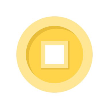 Çin altın sikke vektör, Çin yeni yılı ilgili düz tasarım simgesi