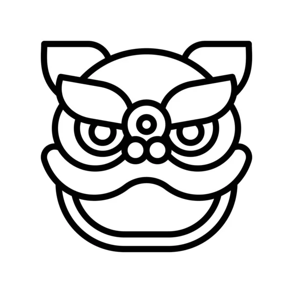 Lion Dance Head Vector Chinese New Year Related Line Design — Stock Vector