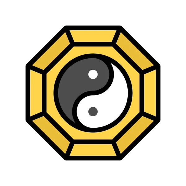 Yin Yang Vector Año Nuevo Chino Relacionados Con Icono Diseño — Vector de stock
