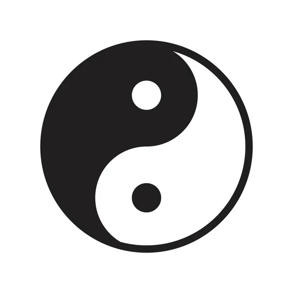 Yin Yang Vector Año Nuevo Chino Icono Diseño Sólido Relacionado — Vector de stock