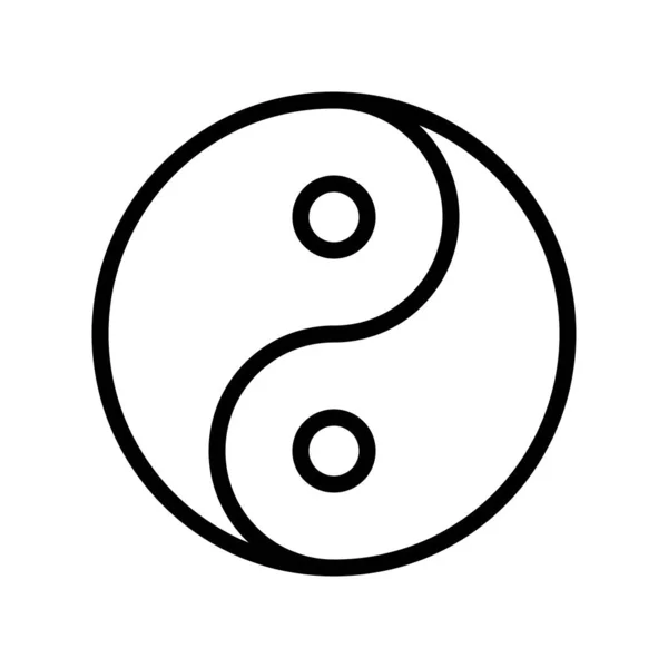 Інь Янь Вектор Китайський Новий Рік Родинній Лінії Дизайну Значок — стоковий вектор