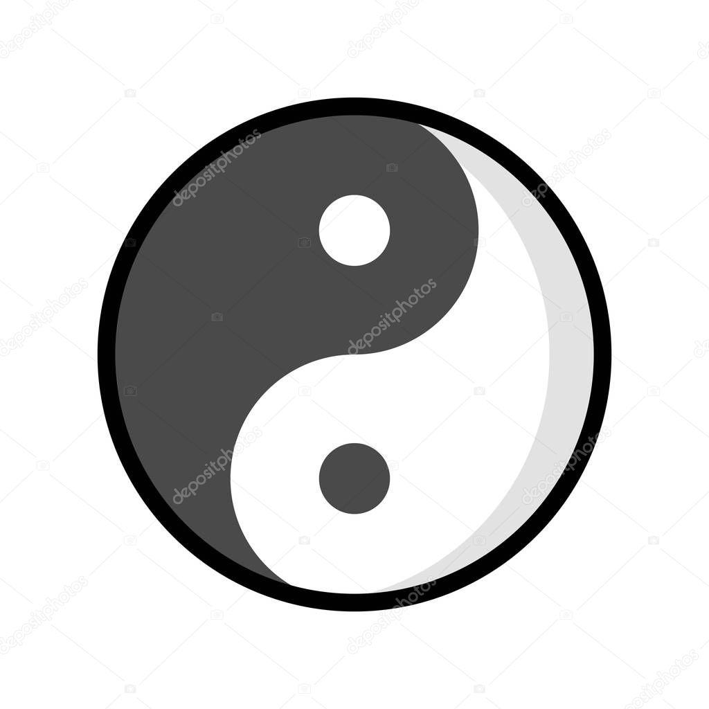 Yin yang vector, Chinese New Year related filled design icon editable stroke