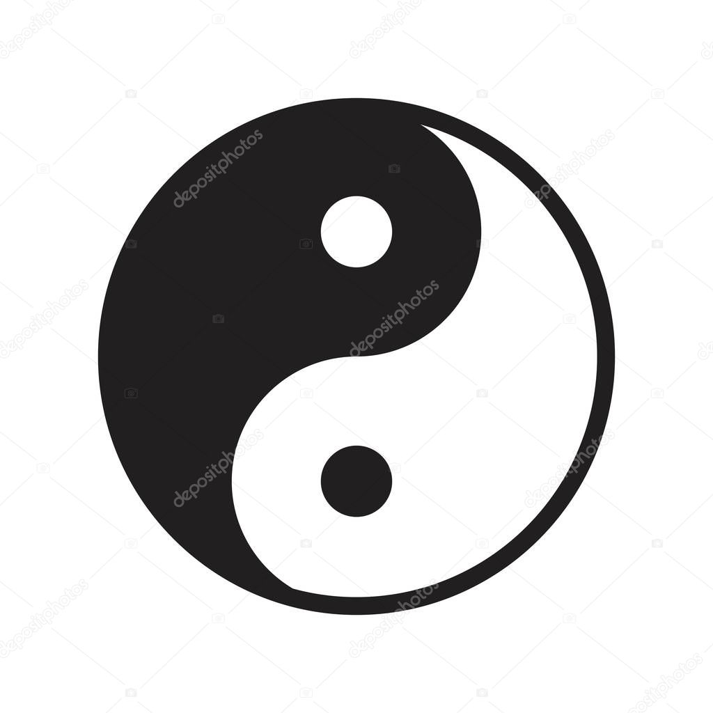 Yin yang vector, Chinese New Year related solid design icon