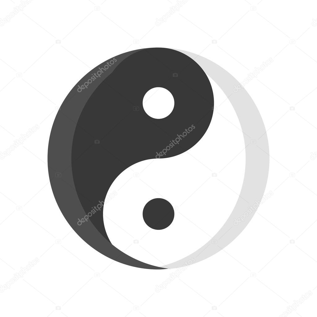 Yin yang vector, Chinese New Year related flat design icon