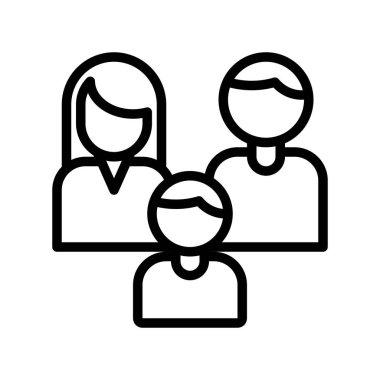 Aile vektör, sigorta ilgili satırı tasarım düzenlenebilir kontur simgesini